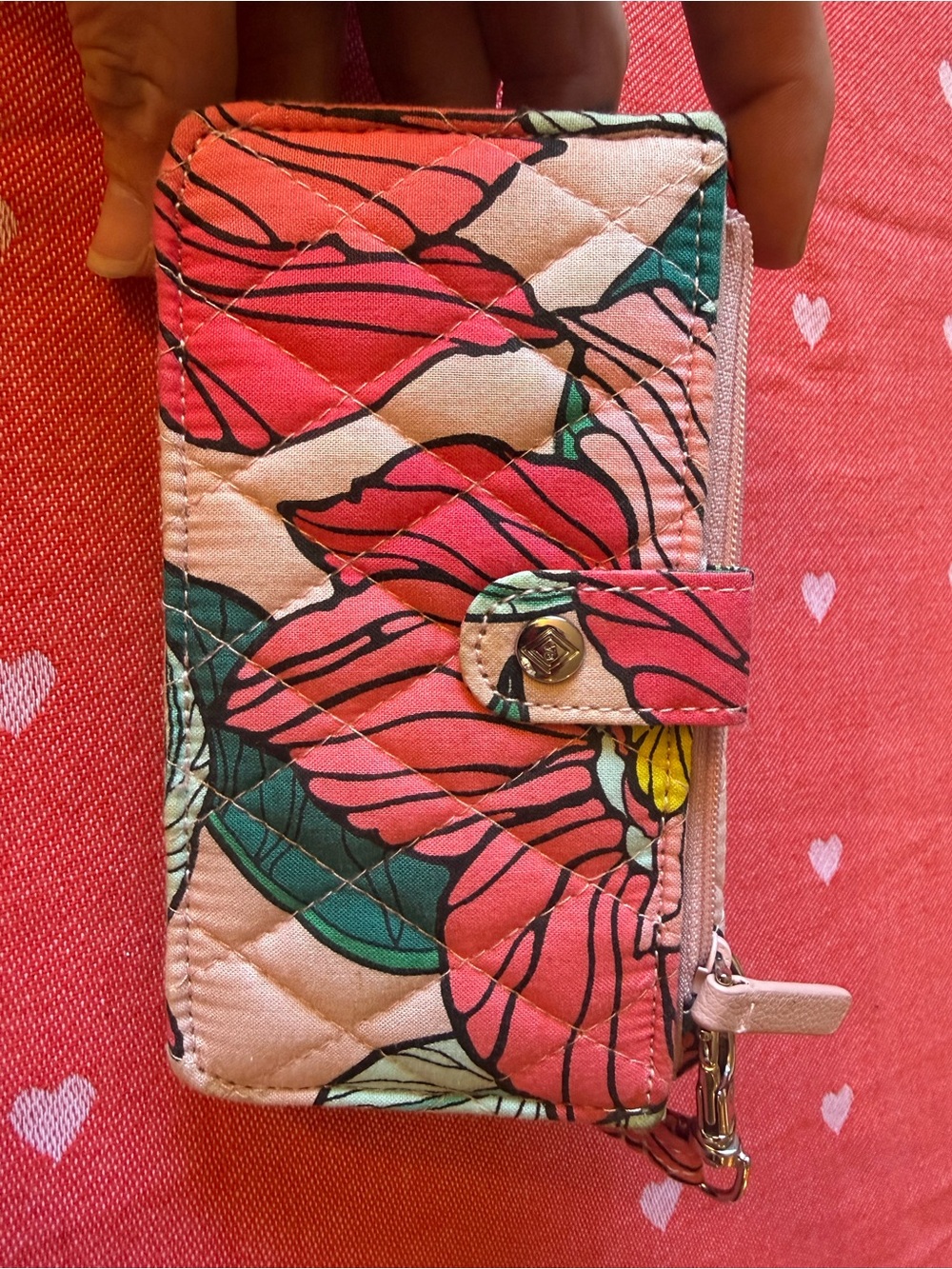 Vera Bradley Floral Quilted Wristlet in Vintage Floral Pattern